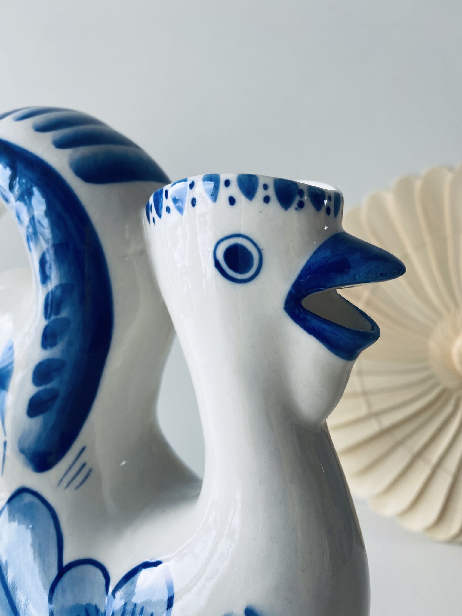 Old ceramic rooster pitcher