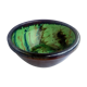 Salad bowl xl with green, blue and brown marbling