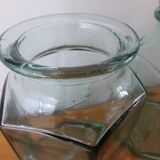 Bocal octogonal en verre vert