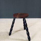 French Bobbin Tripod Stool, 1940s