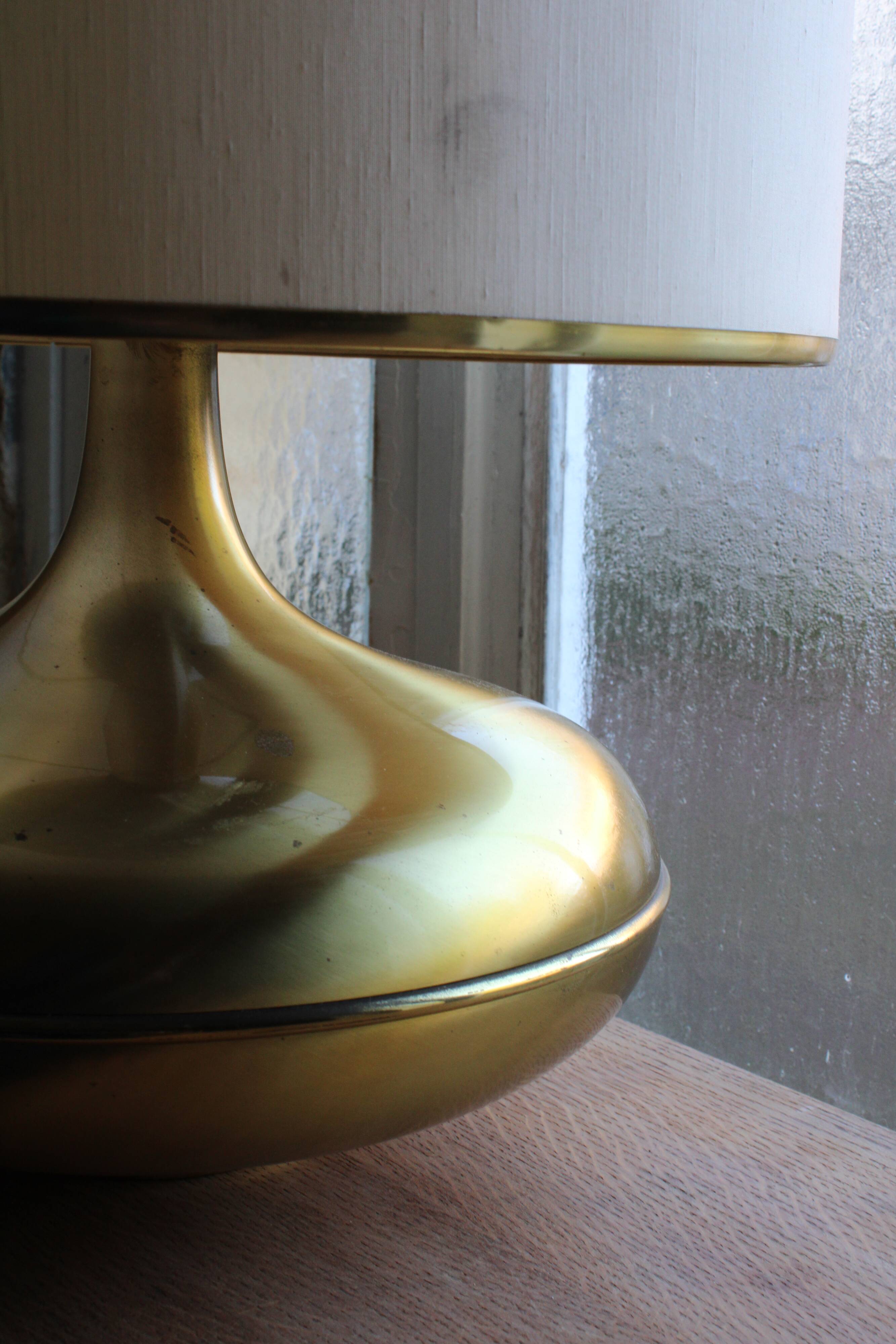 Italian brass and fabric lamp, 1960