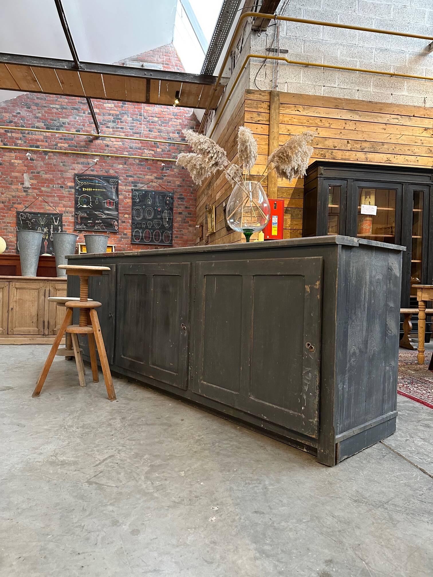 Large 20th century workshop furniture