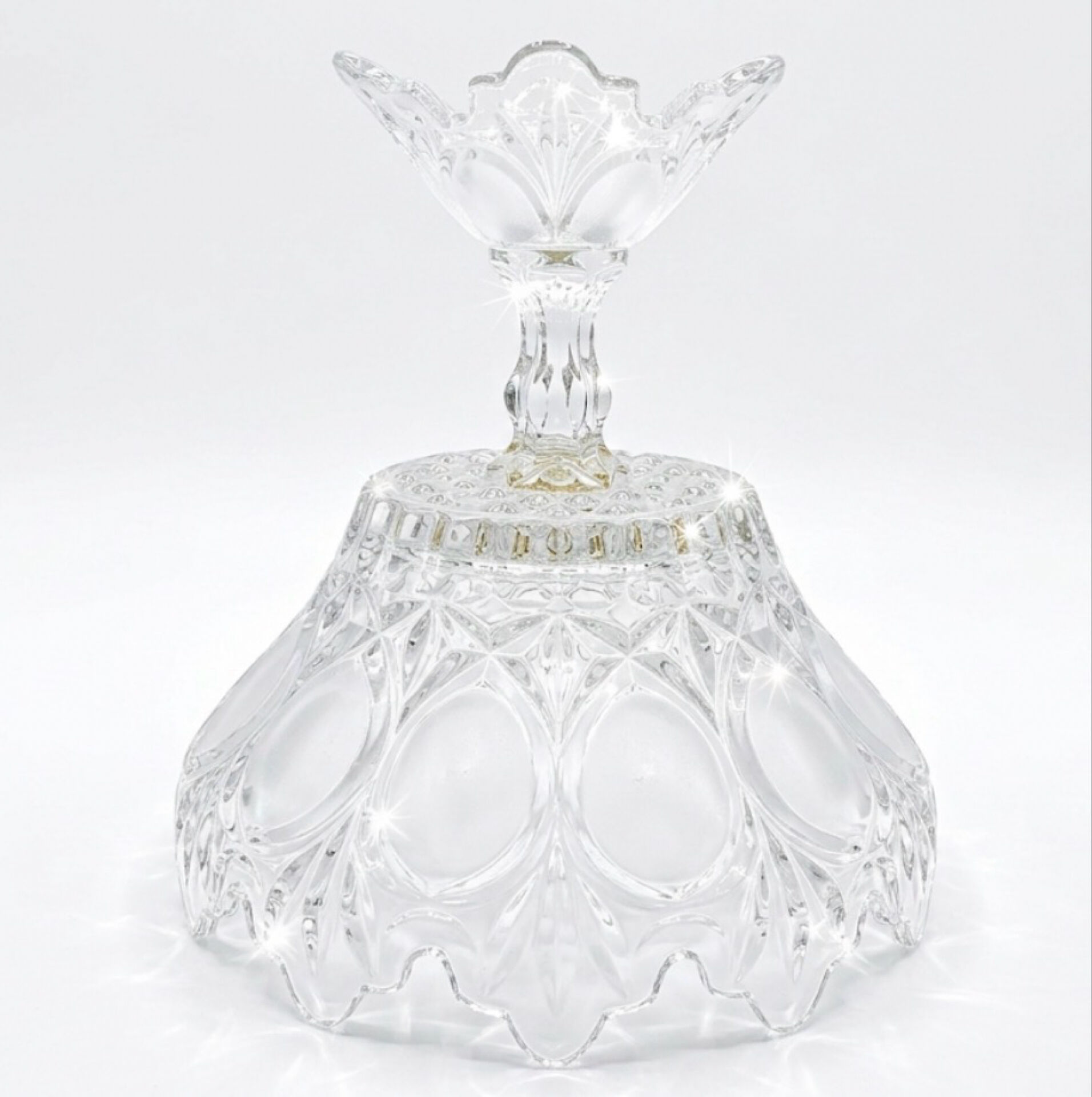 Large Bohemian crystal fruit bowl - 1950s