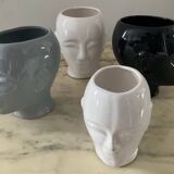 Series of 4 vintage ceramic head vases from the 70s and 80s