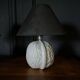Pair of Italian ceramic lamps 1980 white walnut shape