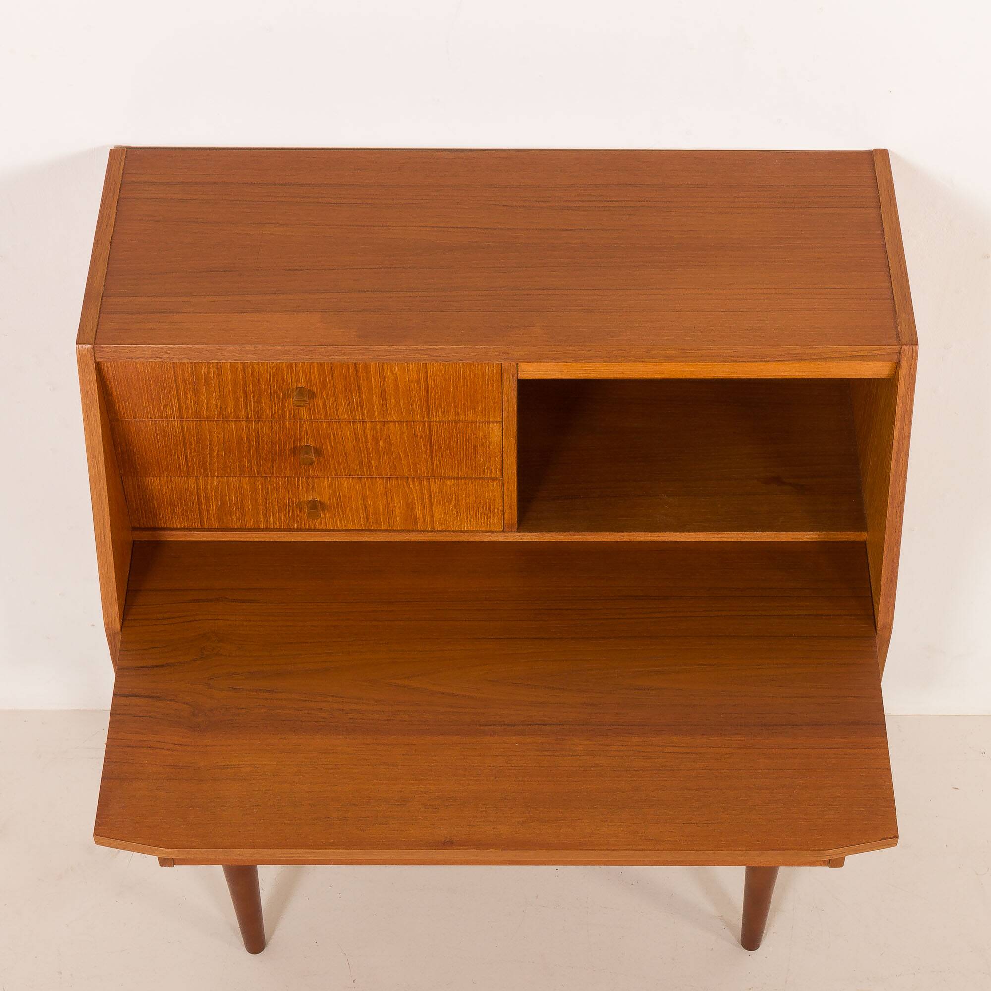 Danish teak secretaire with hidden vanity, 1960s