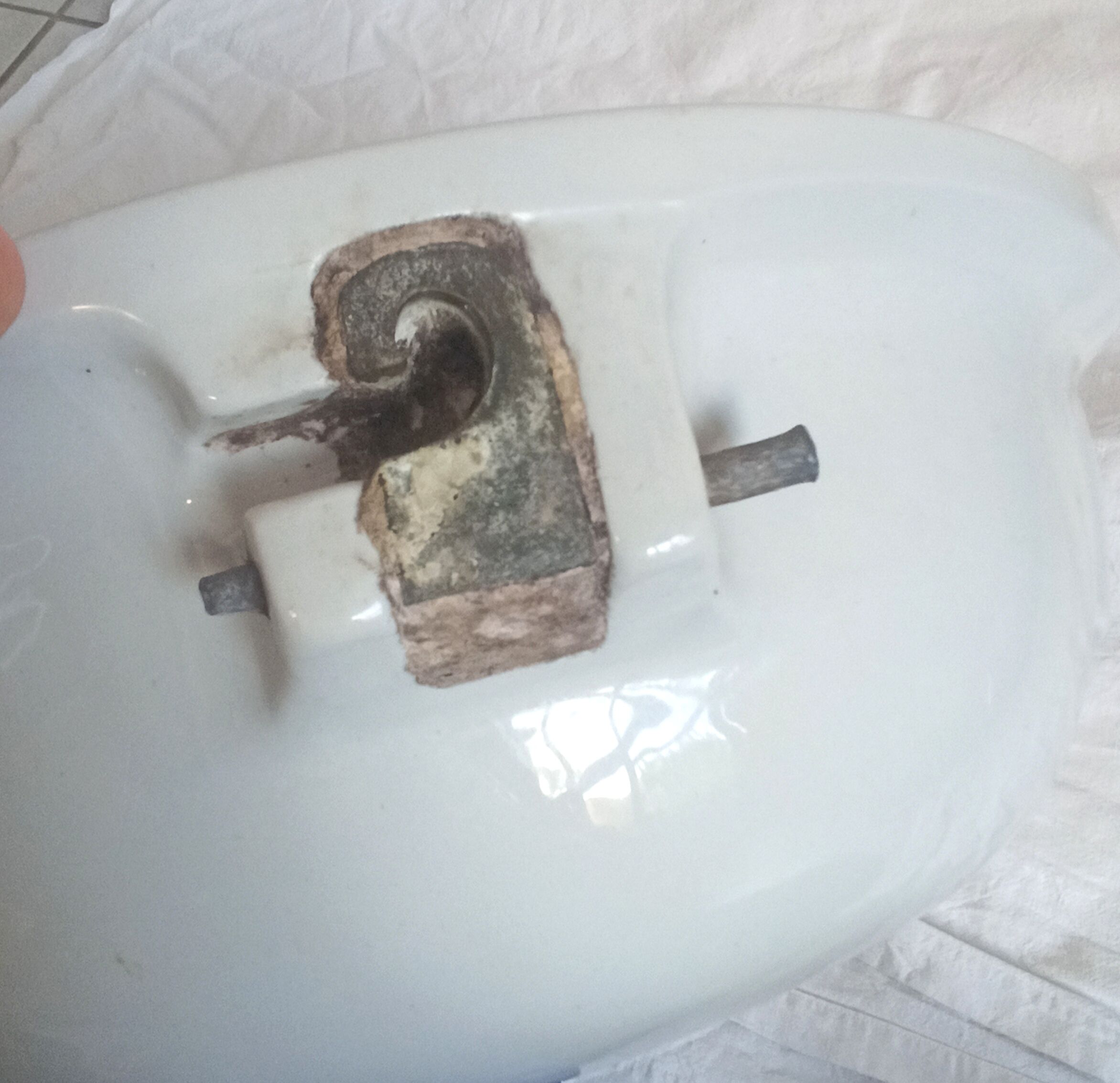 Porcher antique porcelain tilting basin