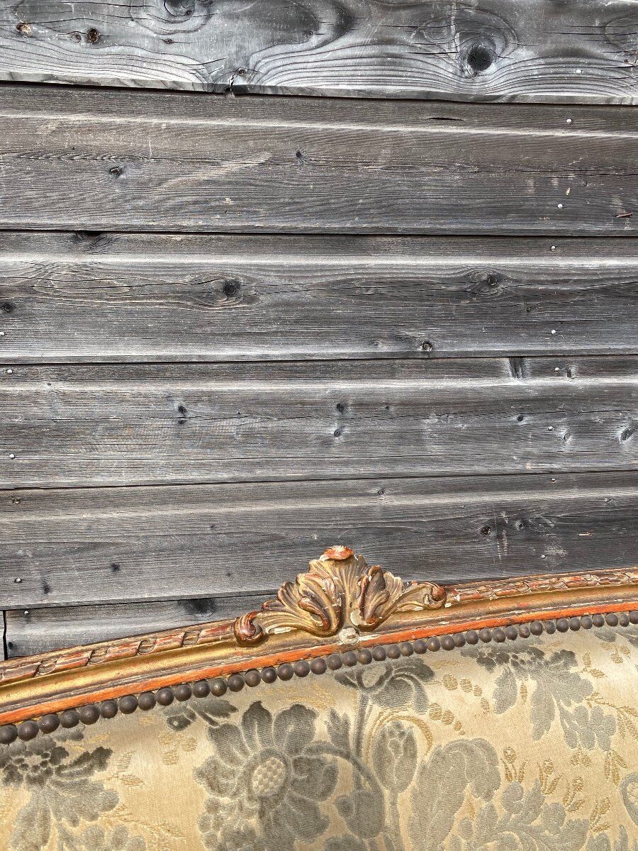 Gilded carved wooden bench louis XV XVIII century