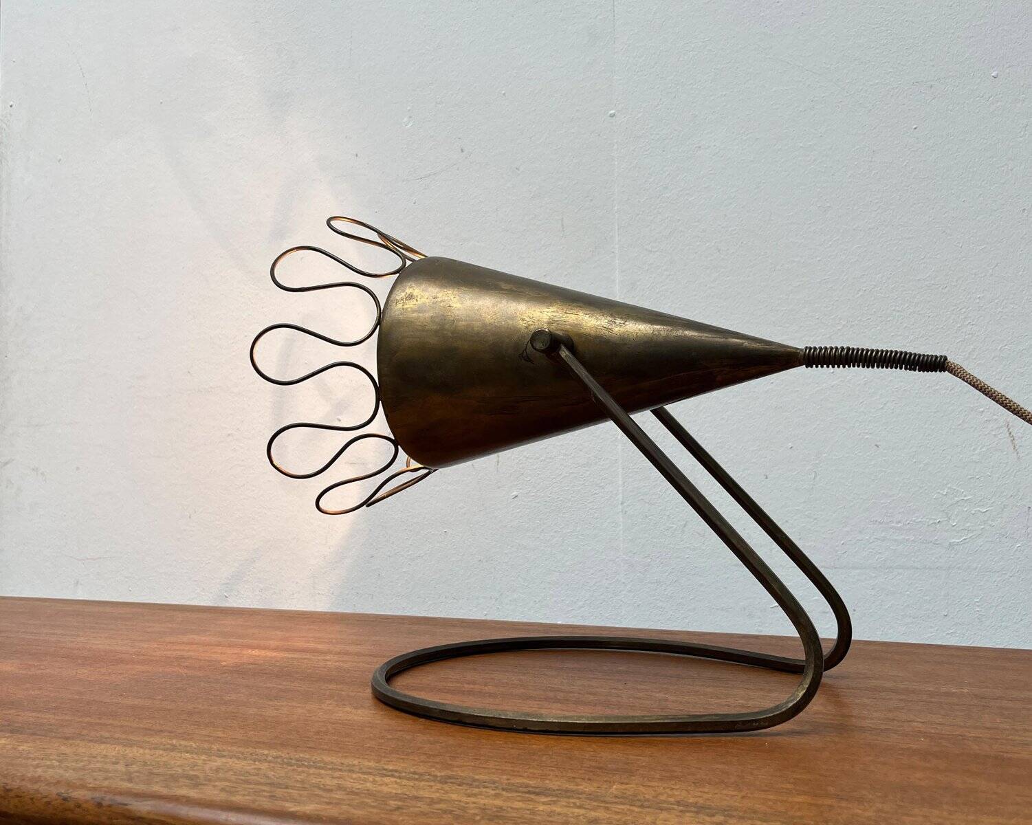 Mid-century German brass table lamp or floor lamp from the 1950s.