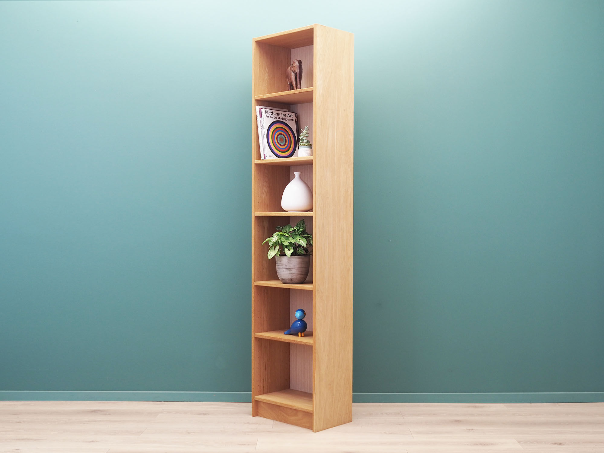 Ash bookcase, Danish design, 1960s, manufactured by Ansager Møbler