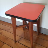 Wooden and red formica stool