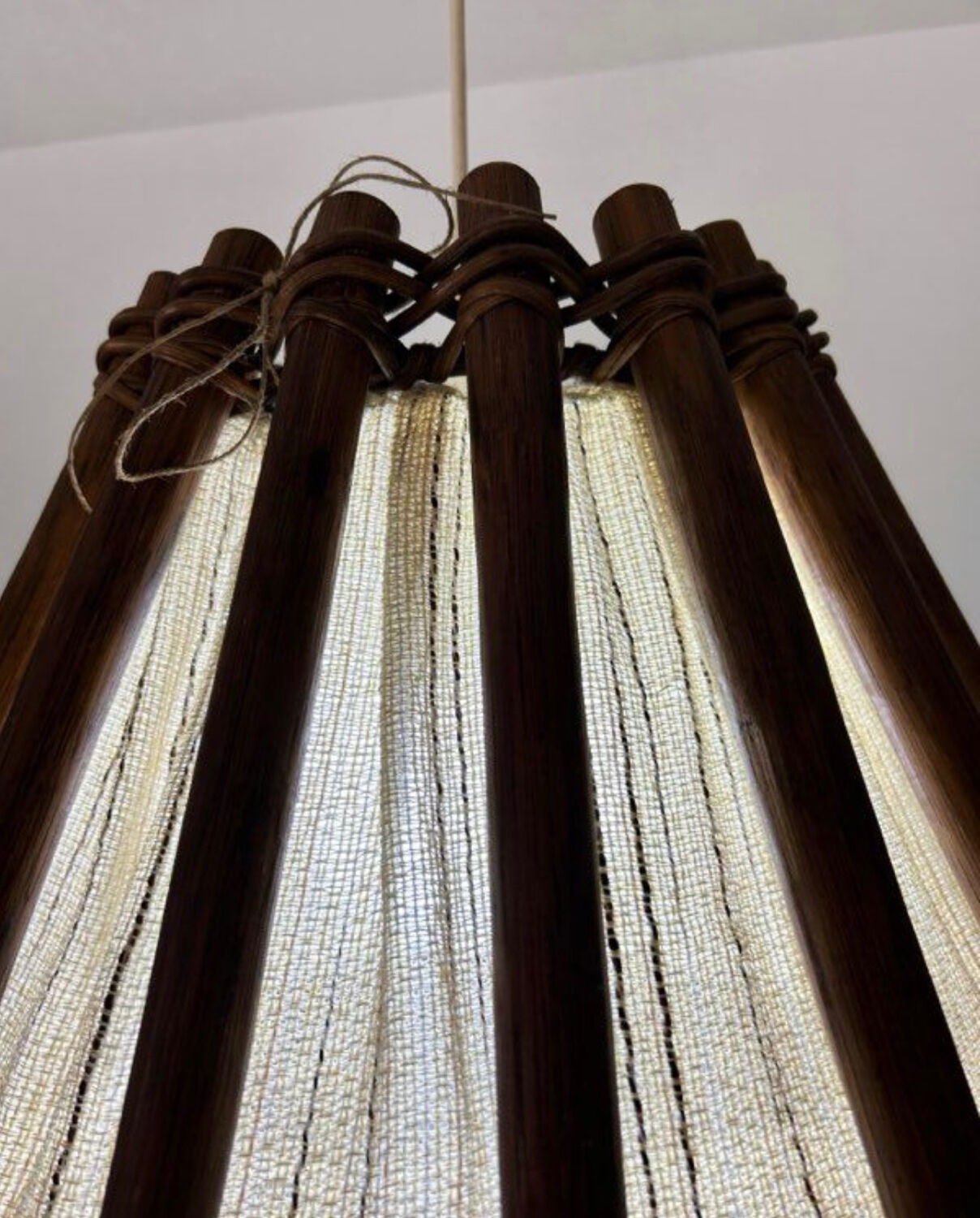 Scandinavian wood chandelier from the 60s
