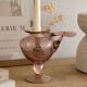 Biot candle holder vase in powder pink blown bubble glass.