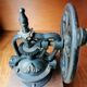 Coffee mill in wood and metal style antique countertop