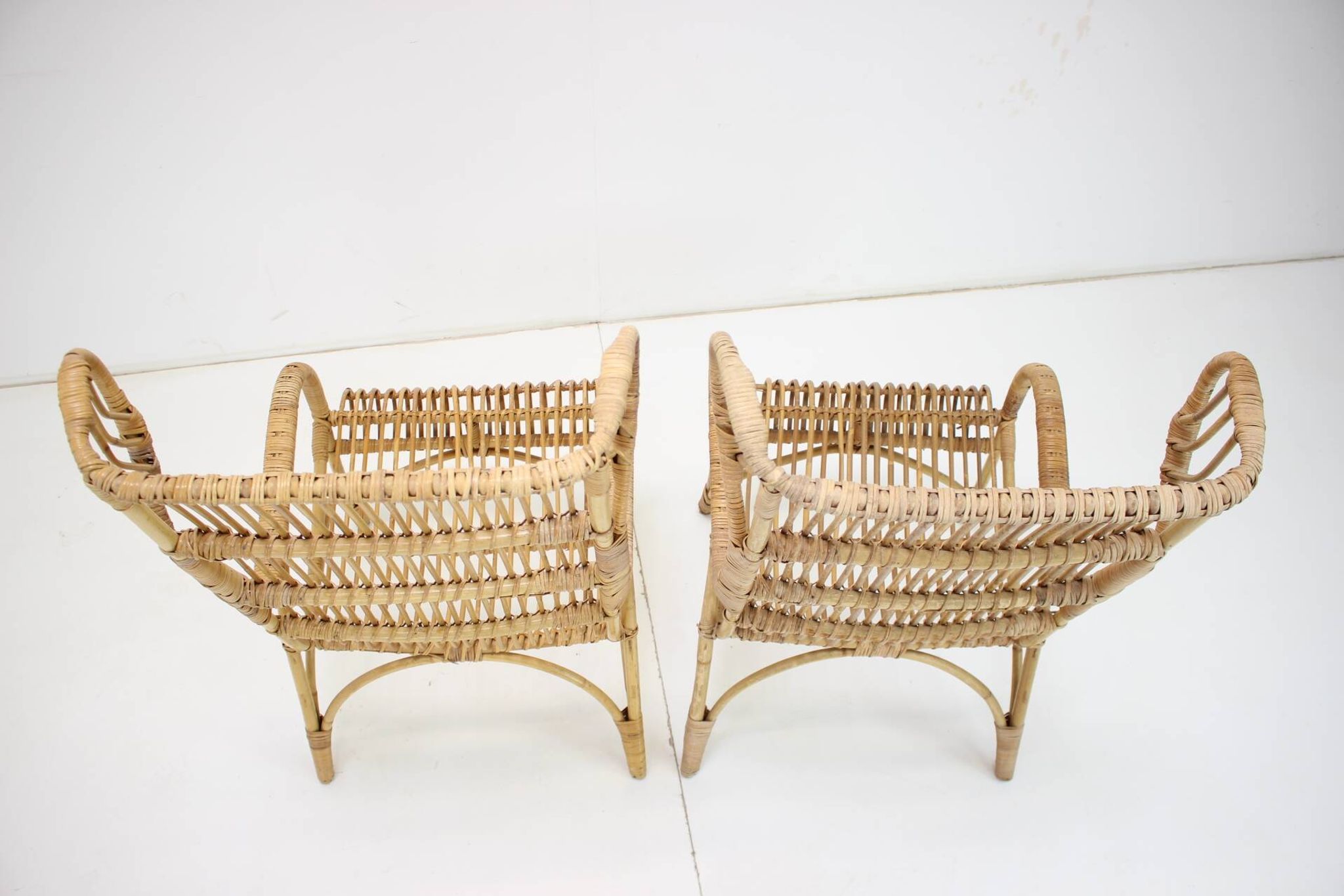 Midcentury rattan armchairs, 1960s