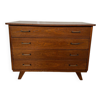 Vintage chest of drawers with compass feet 1950