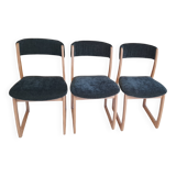 Set of 3 1970s sled chairs by the brand SELF.