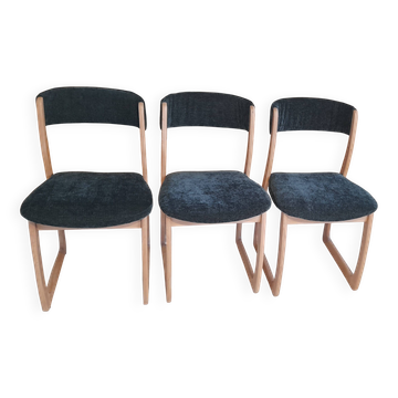 Set of 3 1970s sled chairs by the brand SELF.