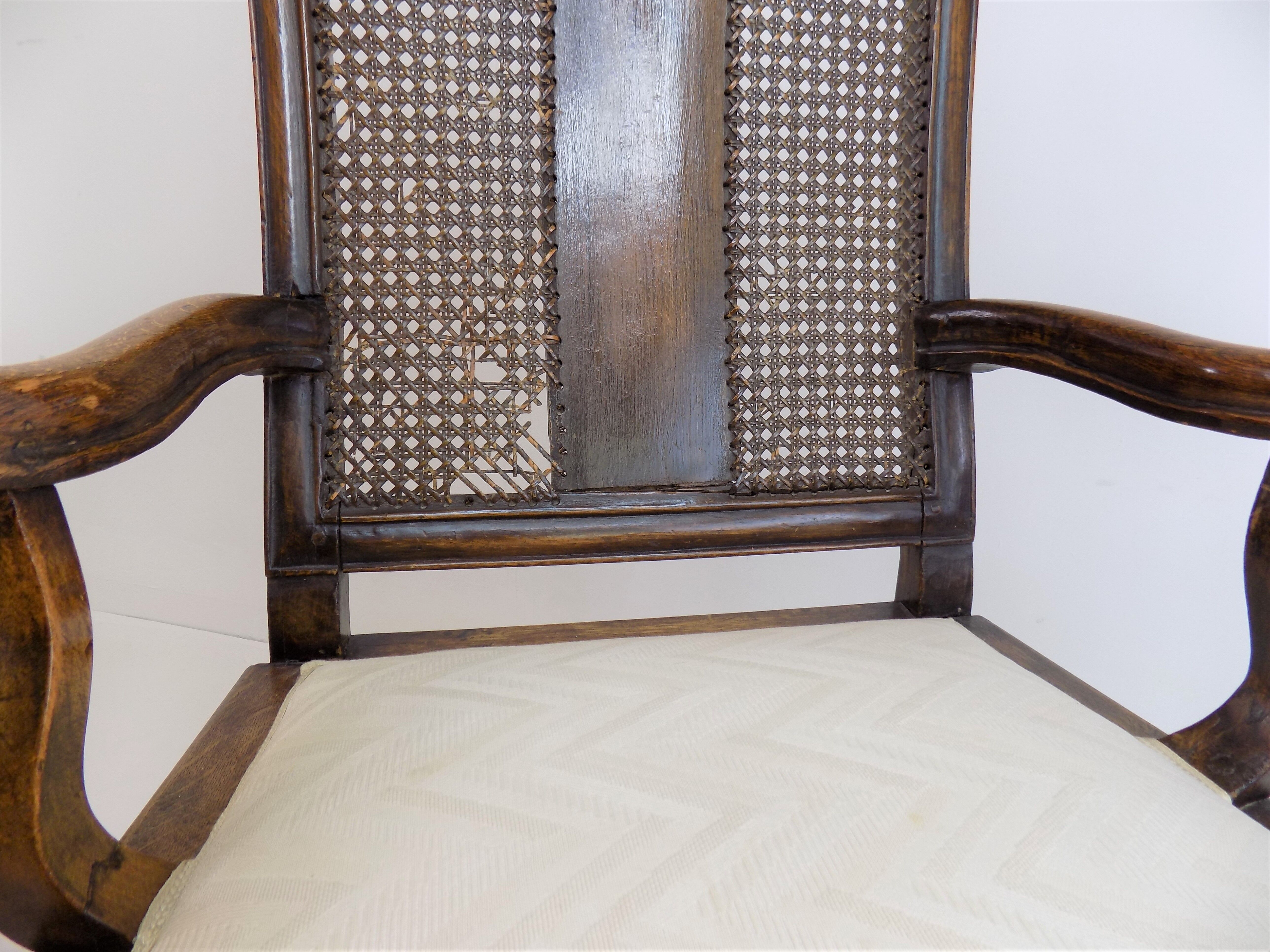 Chaise en bois néobaroque avec vannerie viennoise