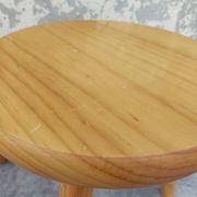 Pair of vintage pine tripod stools