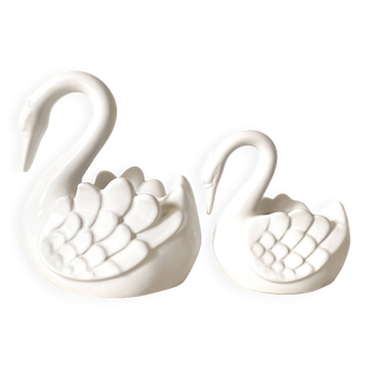 White ceramic swans, Portugal