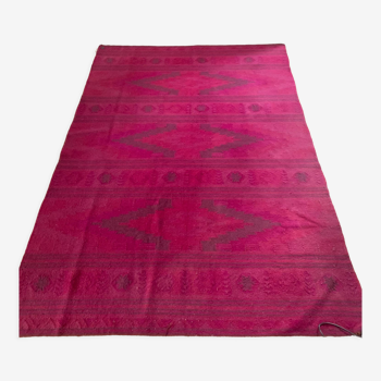 Tapis kilim rose foncé tissé main 160x230cm