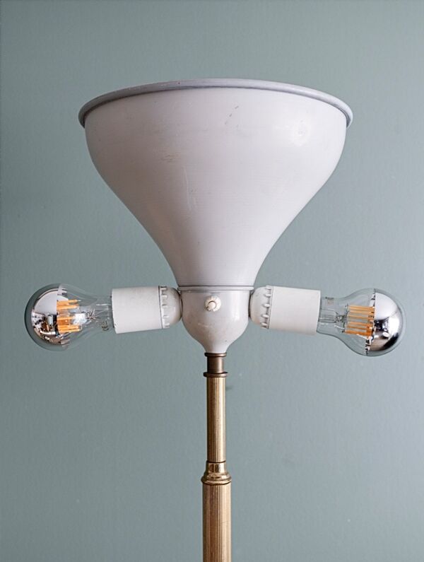 Lampadaire italien onyx et laiton