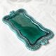 Green ceramic cake dish