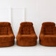 Vintage modular lounge chair trio in cognac velvet - Years