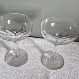 2 large antique champagne coupes, flat rim size - 13.5 cm