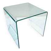 Designer coffee table in transparent glass