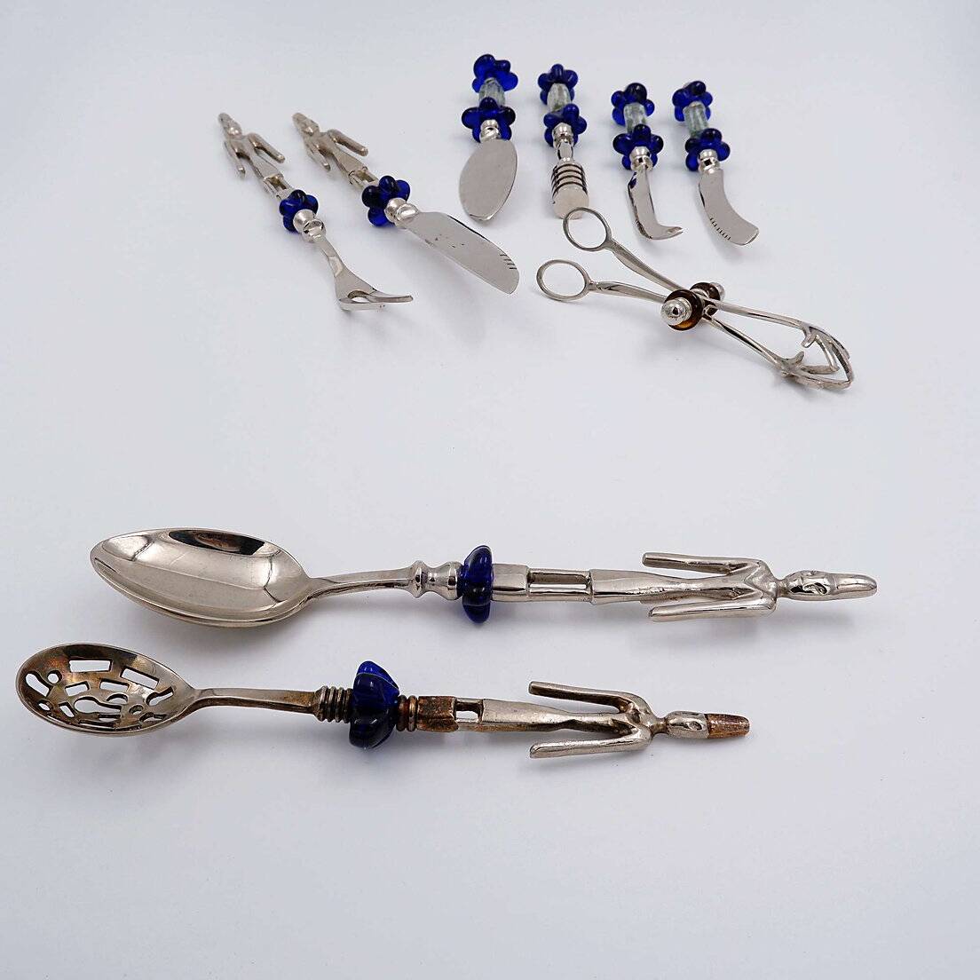 9-piece glass flower cutlery set