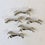 5 silver-plated knife rests in the shape of a horse. 1960s
