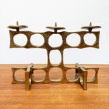 Brutalist metal candlestick from the mid-century by Heinz Goll