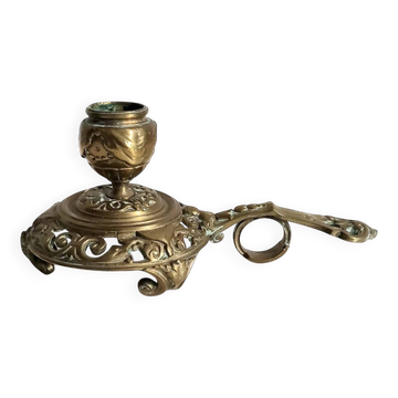 "Cave rat" brass candlestick