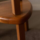 Tables gigognes en chêne massif des années 1970, ensemble de 3 · Plateaux triangulaires organiques