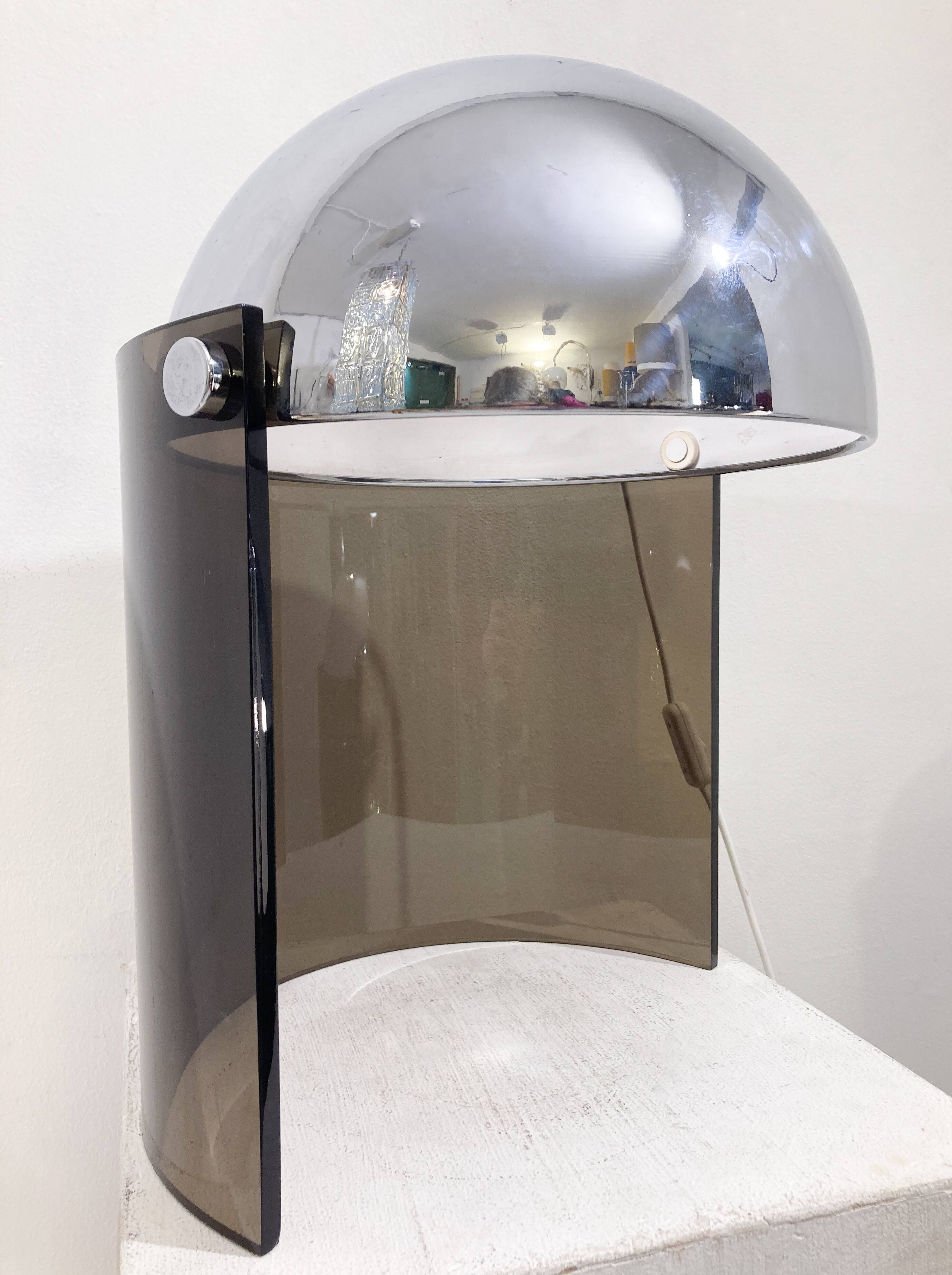 Mid-Century Modern Pair of Chrome and Plexiglass, 1970s