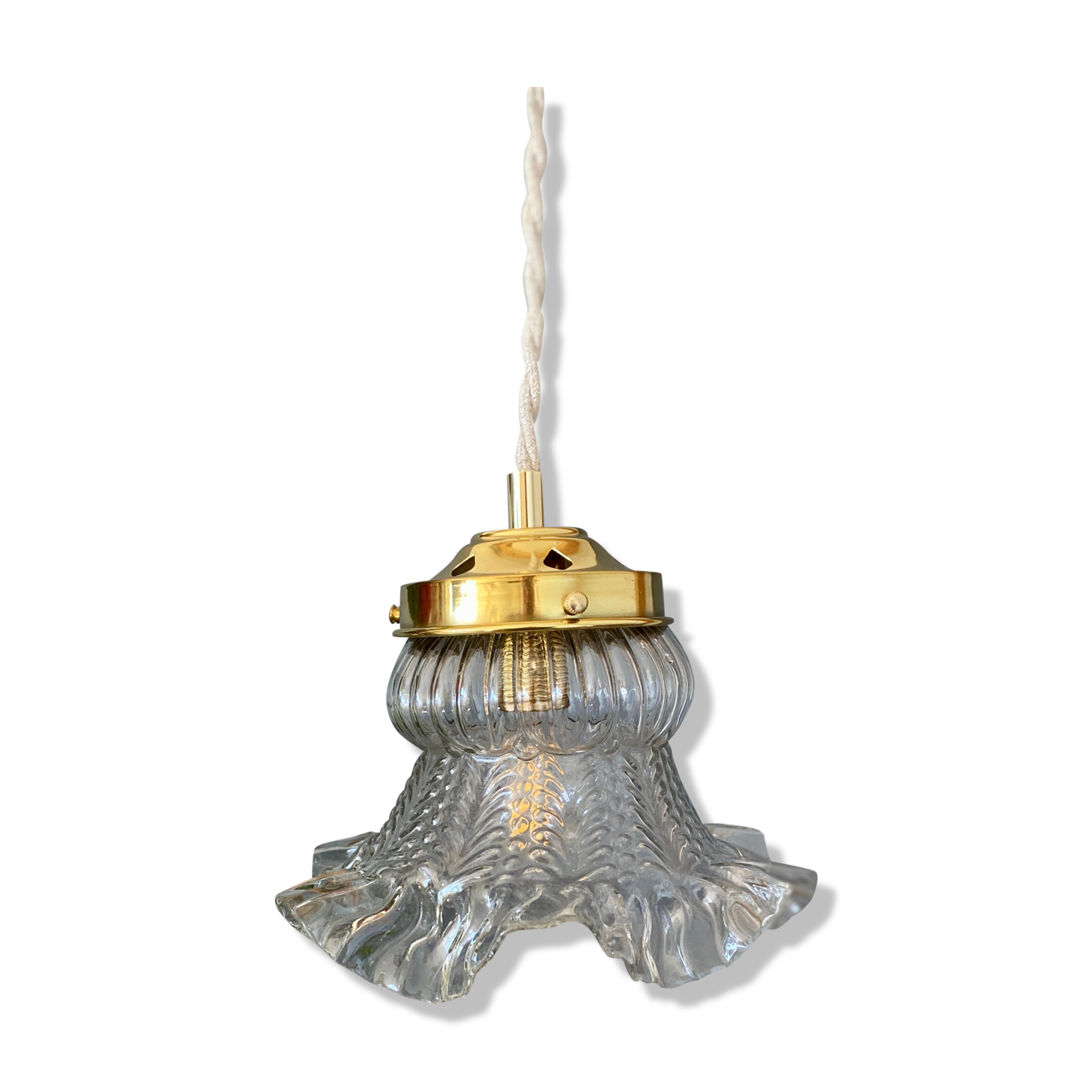 Vintage XL tulip ride in transparent glass