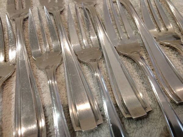 11 fourchettes a gateaux metal argente orfevre Boulenger Betty