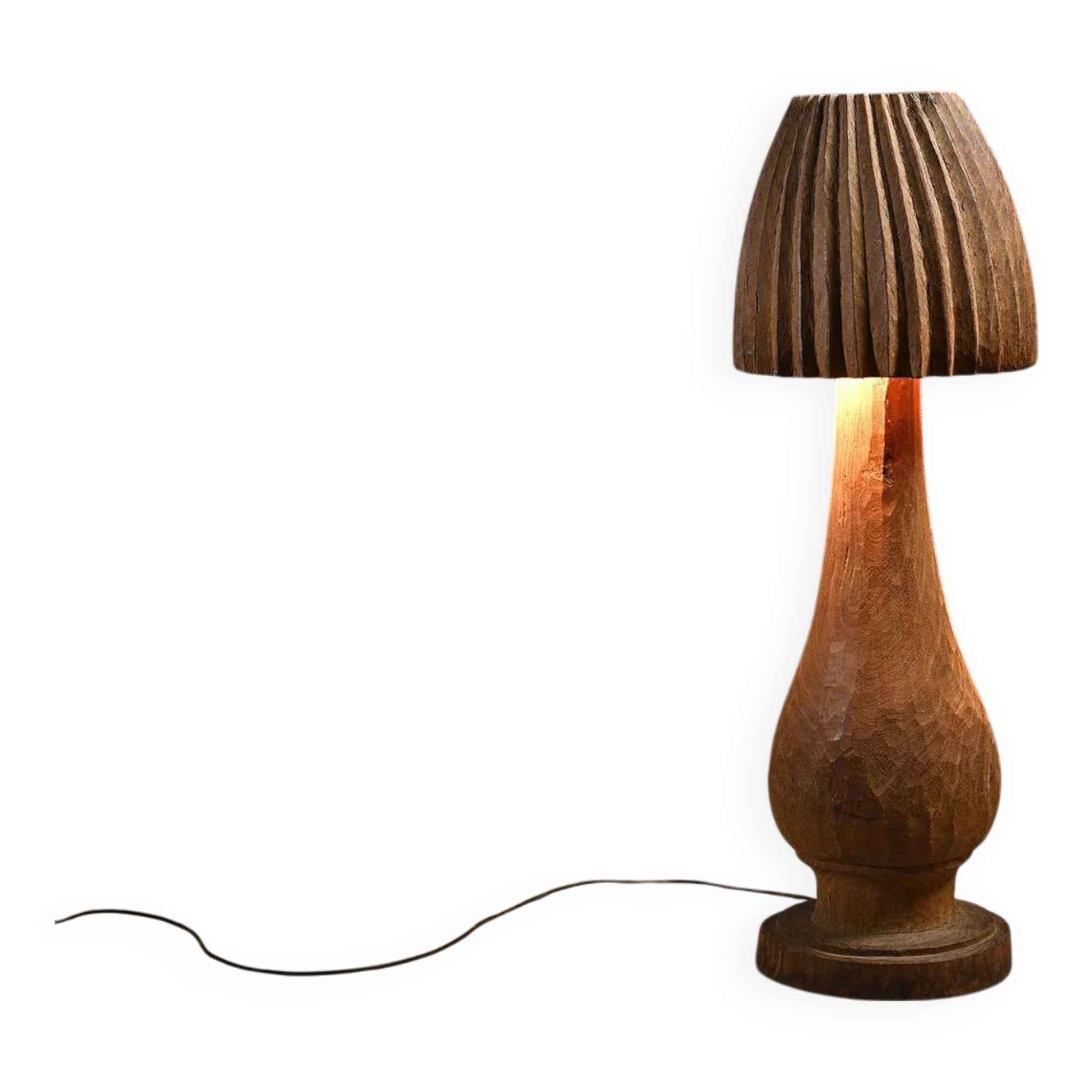 Large Brutalist Gouge Lamp, circa 1970