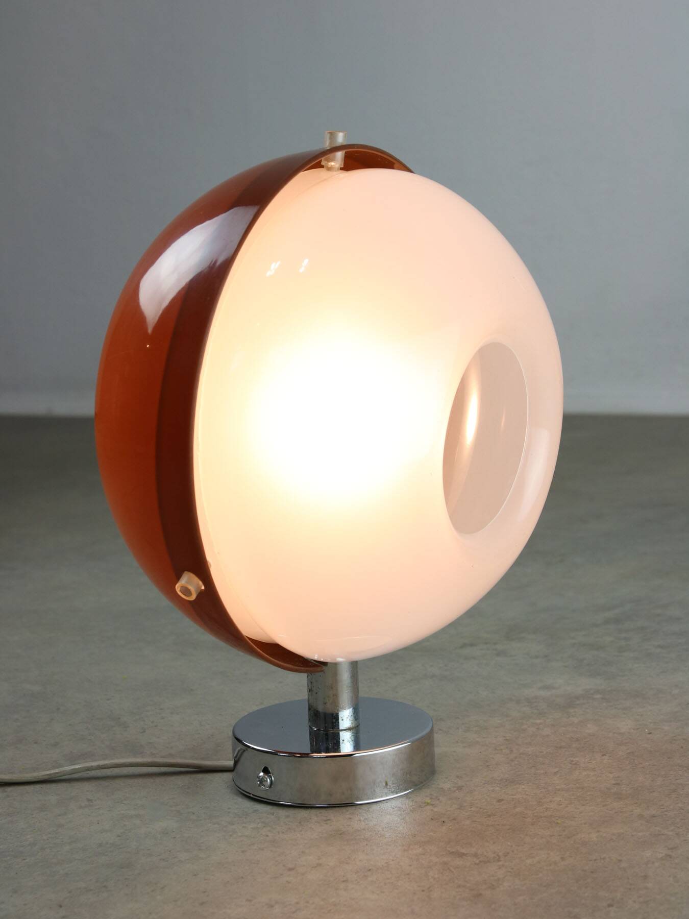 Space-age Italian Plexiglas Brown Wall Lamp, 70s
