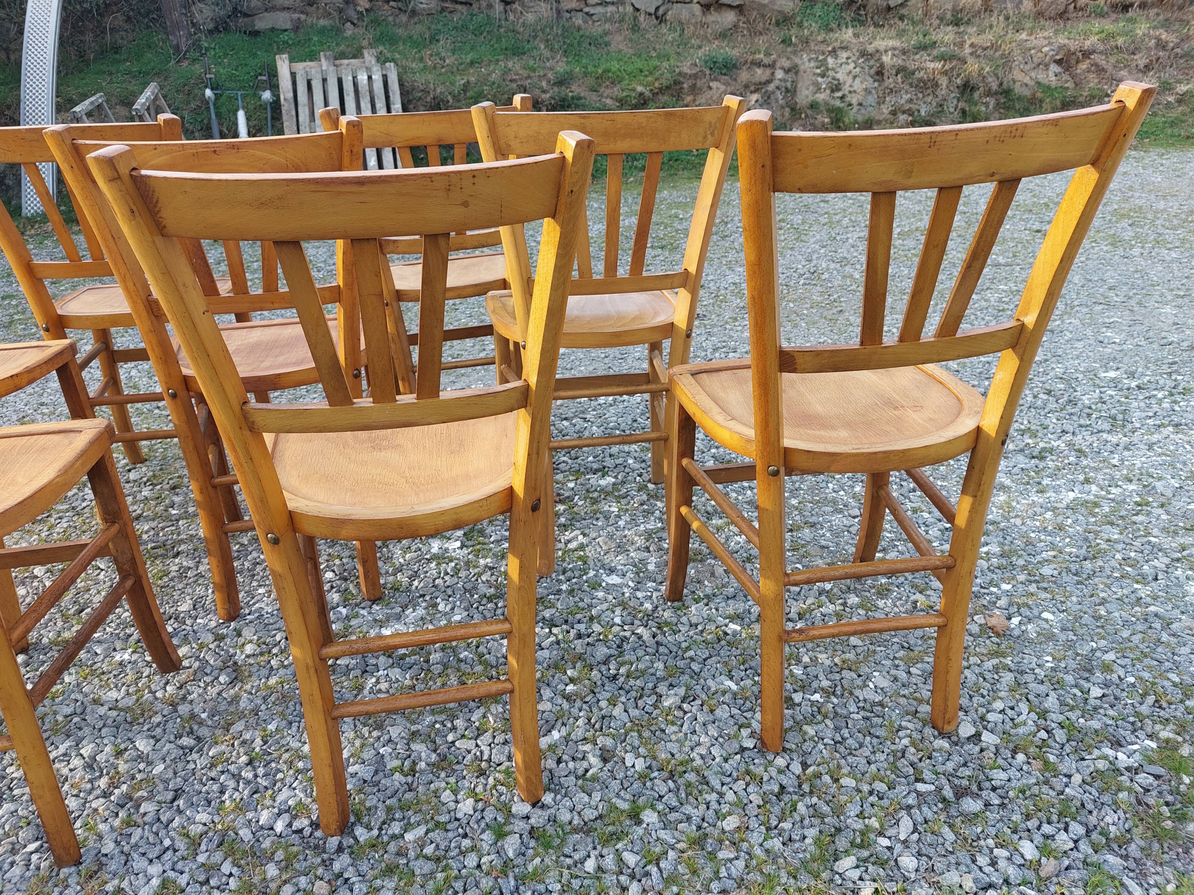 9 wooden bistro chairs, Luterma style