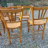 9 wooden bistro chairs, Luterma style