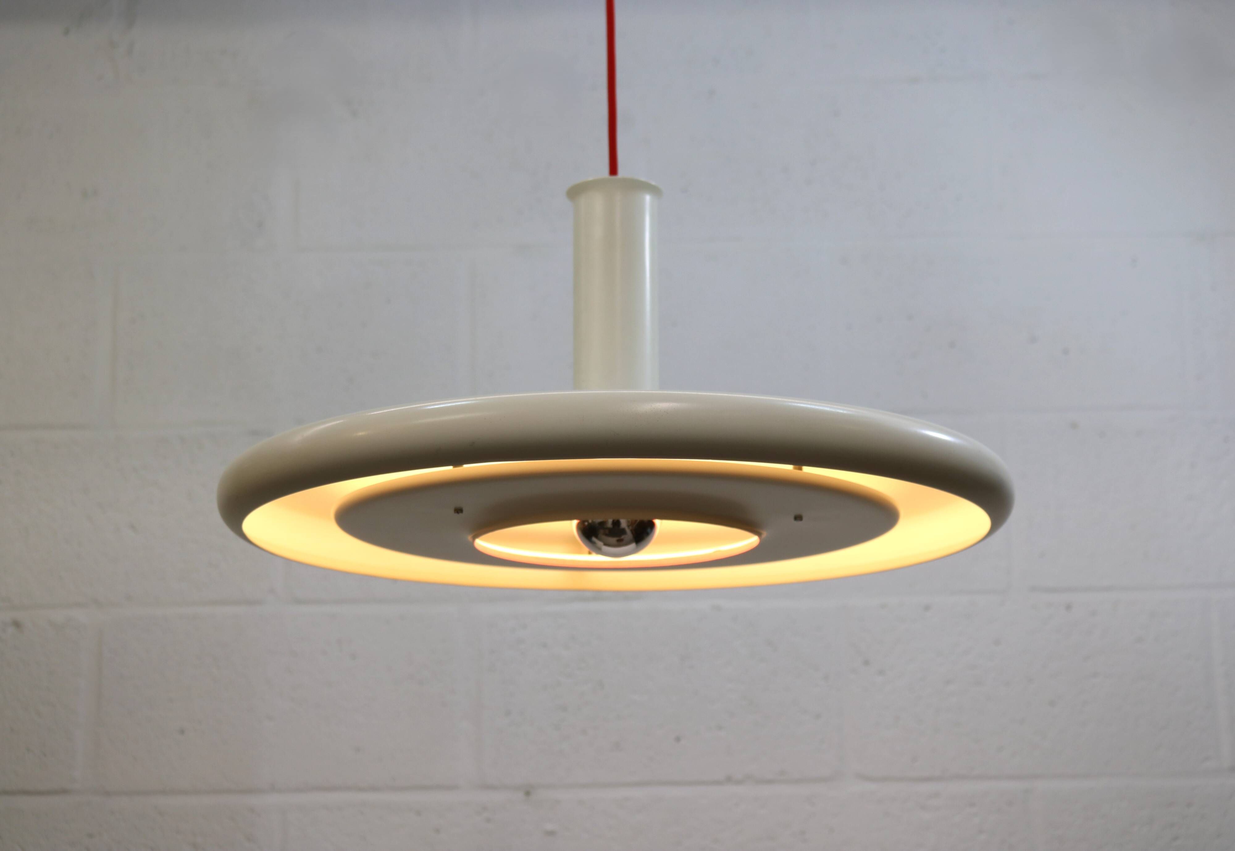 White XL Fog & Morup Optima Pendant Lamp: Hans Due Design, Denmark 1970s