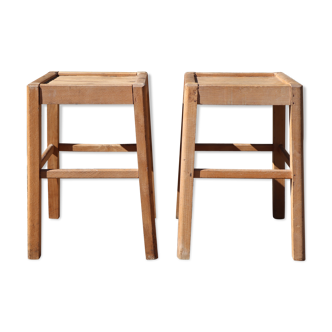 Pair of wooden stools