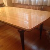 Large clear varnish wooden table