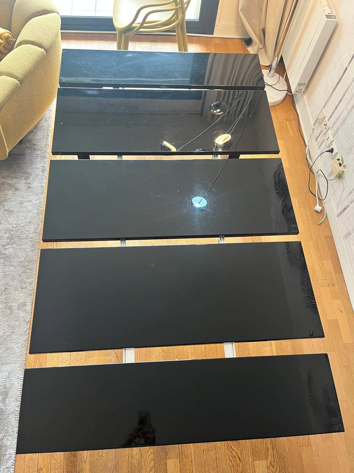 Roche Bobois black lacquered console table