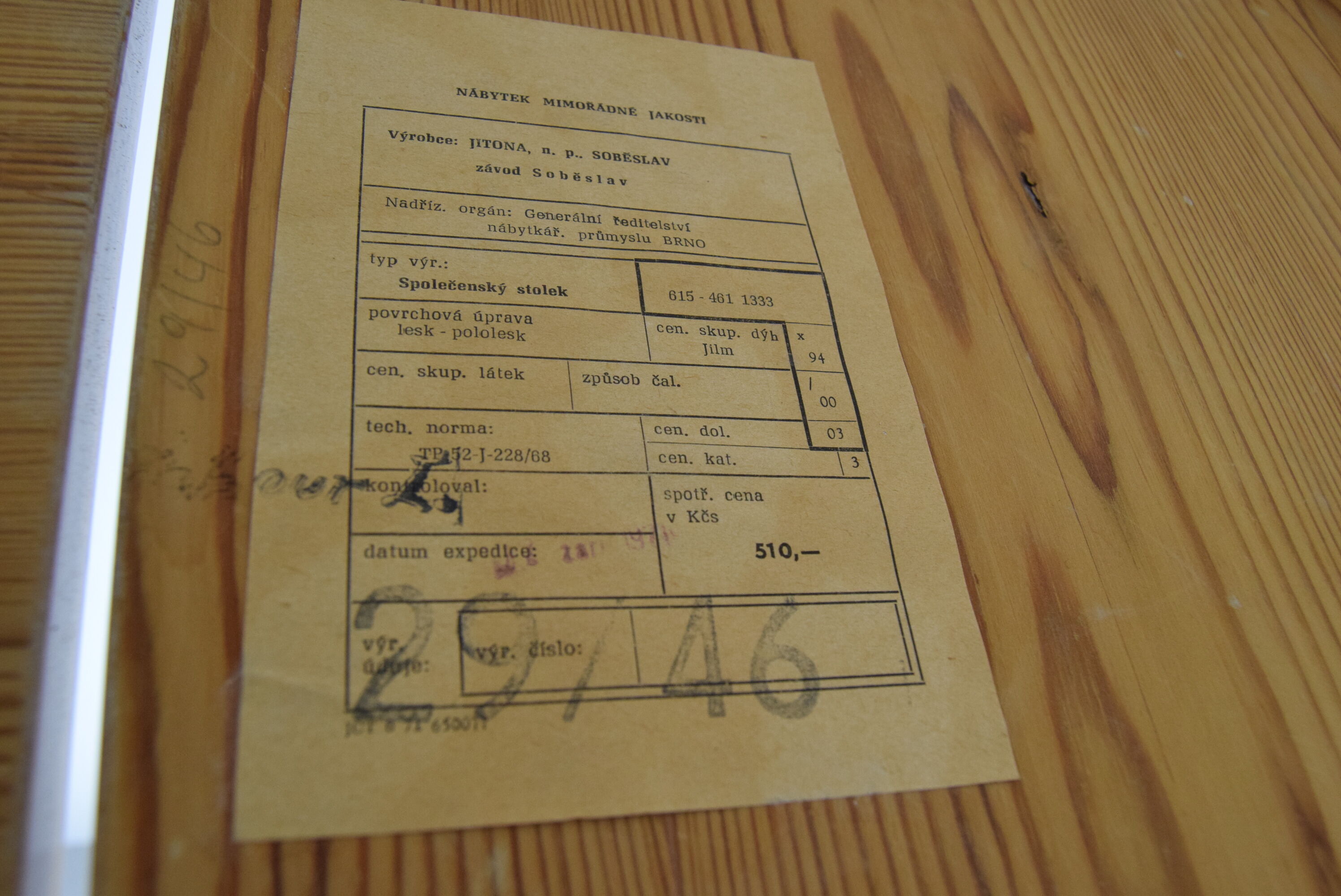 Mid-century Table from Jitona Company,1970's.