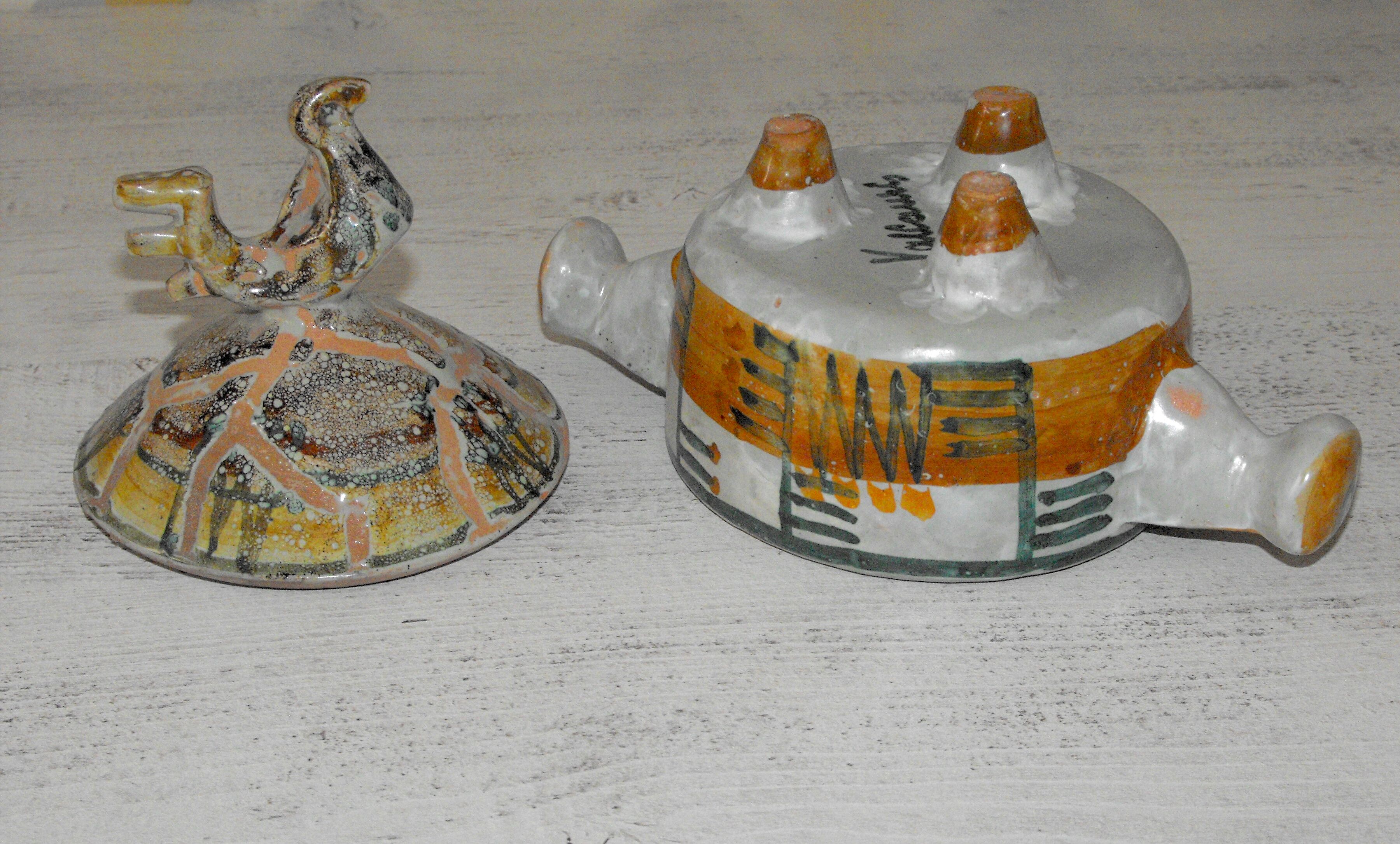 Ceramic pot with lid Joel Baudoin 50s Vallauris .