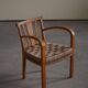 Modern Danish lounge chair in beech and paper cord, in the style of Frits Schlegel.